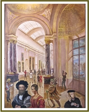 Pintura intitulada "Un matin au Louvre…" por Christian Eprinchard, Obras de arte originais, Óleo