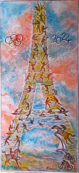 Картина под названием "J O Paris 2024" - Christian Eprinchard, Подлинное произведение искусства, Акрил