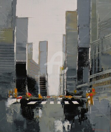 Painting titled "Avenue" by Christian Eurgal, Original Artwork, Oil