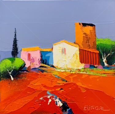 Peinture intitulée "Le vieux moulin" par Christian Eurgal, Œuvre d'art originale, Huile