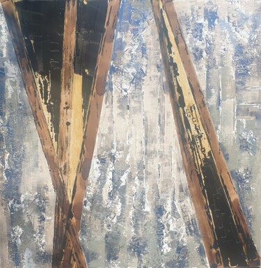 Schilderij getiteld "Les Planches" door Christian Feltin, Origineel Kunstwerk, Acryl Gemonteerd op Frame voor houten brancard