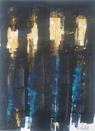 Painting titled "Les quatre torches" by Christian Feltin, Original Artwork, Acrylic