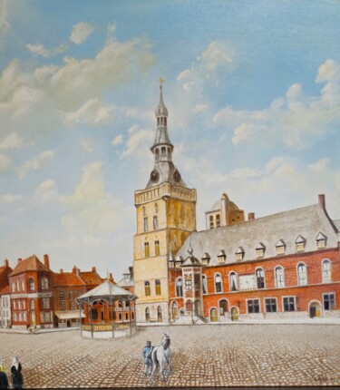 Pintura titulada "Place de Bailleul F…" por Christian Florquin, Obra de arte original, Oleo