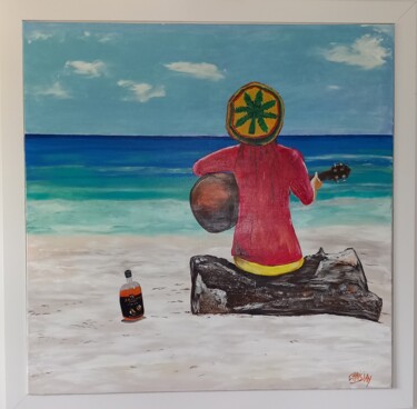 Картина под названием "REGGAE HOMME JAMAIC…" - Christian Garnier, Подлинное произведение искусства, Акрил Установлен на Дере…