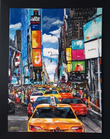 Pintura titulada "TIMES SGUARE NEW YO…" por Christian Garnier, Obra de arte original, Acrílico Montado en Bastidor de camill…
