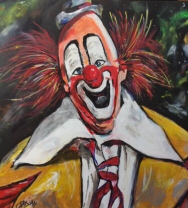 Painting titled "Clown BARNUM" by Christian Garnier, Original Artwork, Acrylic
