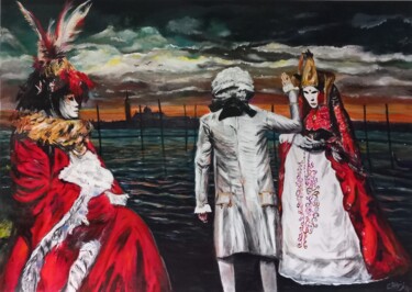 Painting titled "L'ex amant non reco…" by Christian Garnier, Original Artwork, Acrylic Mounted on Wood Stretcher frame