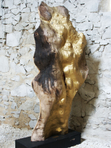 Sculpture titled "venus callipige" by Christian Gaufreteau, Artiste-Jardinier, Original Artwork, Wood