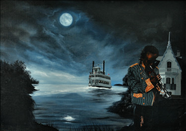Картина под названием "Prince of darkness…" - Christian Girault, Подлинное произведение искусства, Масло Установлен на Дерев…