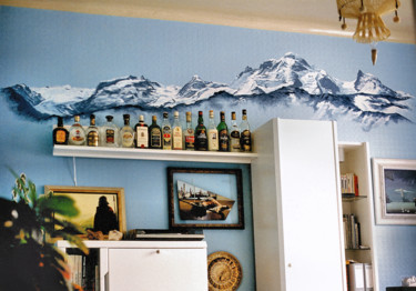 Картина под названием "Alpine walls (part…" - Christian Girault, Подлинное произведение искусства, Акрил