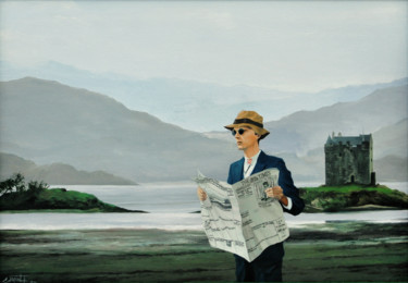 Картина под названием "The times of Scotla…" - Christian Girault, Подлинное произведение искусства, Масло Установлен на карт…