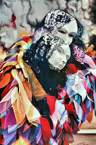 Картина под названием "Colours of venice" - Christian Girault, Подлинное произведение искусства, Масло