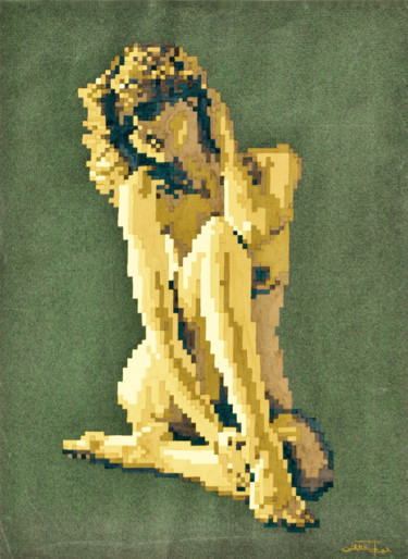 Peinture intitulée "Digital nude" par Christian Girault, Œuvre d'art originale, Gouache