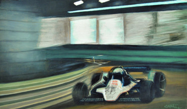 Painting titled "Didier Pironi" by Christian Girault, Original Artwork, Oil