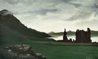 Painting titled "Scottish rain" by Christian Girault, Original Artwork, Oil