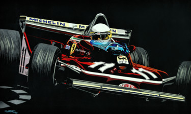 Peinture intitulée "Ferrari T4" par Christian Girault, Œuvre d'art originale, Gouache