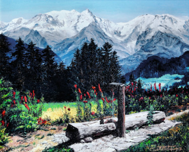 Painting titled "Alps" by Christian Girault, Original Artwork, Oil