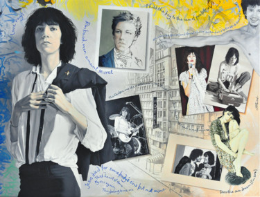 Dancing barefoot (an idea of Patti Smith) Peinture intitulée "Dancing barefoot (a…" par Christian Girault, Œuvre d'art originale, Huile Monté sur Châssis en bois