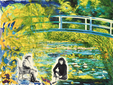 Peinture intitulée "Water lilies, Joan…" par Christian Girault, Œuvre d'art originale, Huile Monté sur Châssis en bois