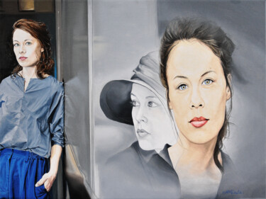 Schilderij getiteld "Reflections of Paula" door Christian Girault, Origineel Kunstwerk, Olie