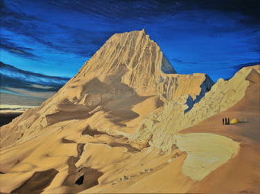 Peinture intitulée "Nevado Alpamayo (Sa…" par Christian Girault, Œuvre d'art originale, Huile Monté sur Châssis en bois