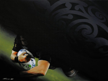 Картина под названием "All Blacks" - Christian Girault, Подлинное произведение искусства, Масло