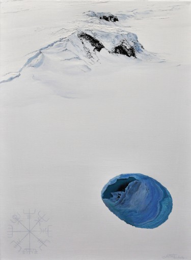 Painting titled "Icelandic blue eye" by Christian Girault, Original Artwork, Oil