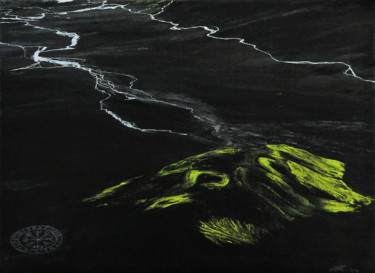 Peinture intitulée "Abrasive land" par Christian Girault, Œuvre d'art originale, Huile Monté sur Châssis en bois