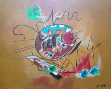 Painting titled "abstraction graphiq…" by Christian Grezel, Original Artwork, Acrylic