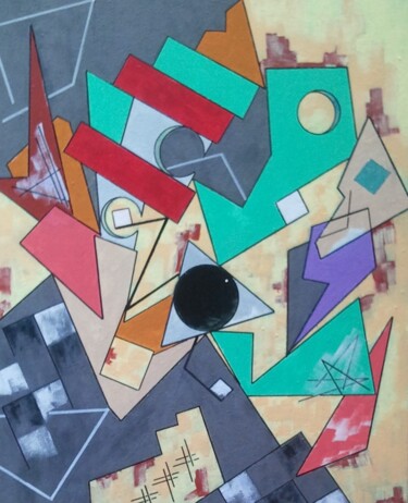 Malarstwo zatytułowany „abstraction géométr…” autorstwa Christian Grezel, Oryginalna praca, Akryl