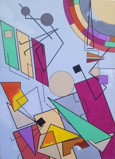 Malarstwo zatytułowany „abstraction géométr…” autorstwa Christian Grezel, Oryginalna praca, Akryl