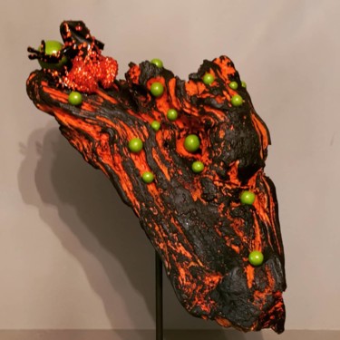 Skulptur mit dem Titel "Froschkönig auf Spe…" von Christian Koller (Artc), Original-Kunstwerk, Ton