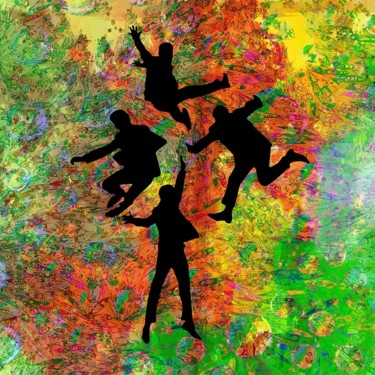 Arts numériques intitulée "4 Guys (The Beatles)" par Christian Lange, Œuvre d'art originale, Peinture numérique Monté sur Al…