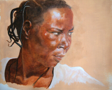 Peinture intitulée "Monique femme du Bu…" par Christian Lartaud (Christian Gavots), Œuvre d'art originale, Huile