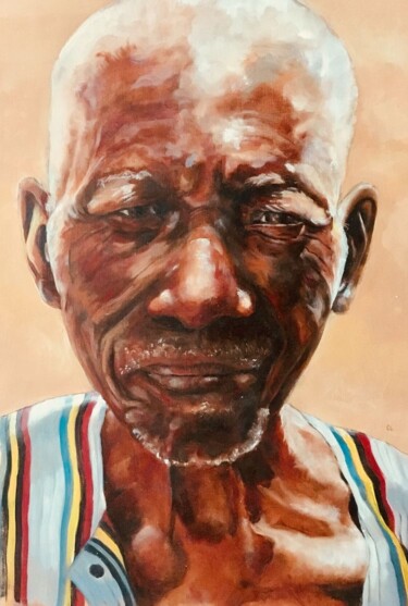 Malerei mit dem Titel "M Rouamba Bangre" von Christian Lartaud (Christian Gavots), Original-Kunstwerk, Öl