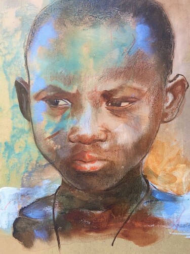 Peinture intitulée "Enfants des écoles" par Christian Lartaud (Christian Gavots), Œuvre d'art originale, Crayon