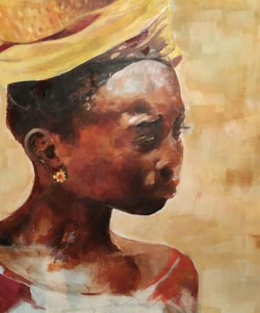 Ζωγραφική με τίτλο "Adolescente Togolai…" από Christian Lartaud (Christian Gavots), Αυθεντικά έργα τέχνης, Λάδι