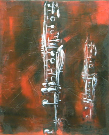 Painting titled "Air de clarinette" by Christian Laspoujas, Original Artwork, Oil