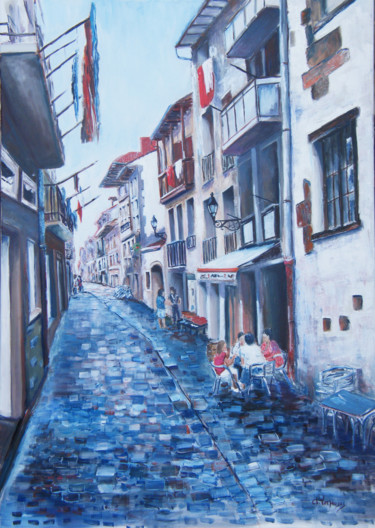 Peinture intitulée "Rue d'Aranda (espag…" par Christian Laspoujas, Œuvre d'art originale, Huile