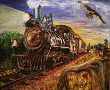 Peinture intitulée "train.jpg" par Christian Leroy Napoli, Œuvre d'art originale