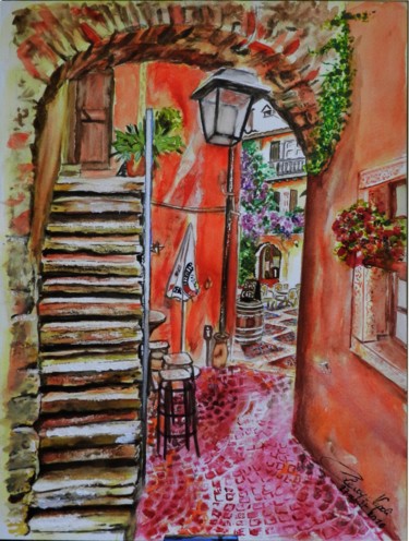 Painting titled "reve-du-citadin.jpg" by Christian Leroy Napoli, Original Artwork, Watercolor