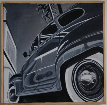Painting titled "Miami années 1950" by Christian Lopez (Chrislo), Original Artwork, Oil Mounted on Wood Stretcher frame
