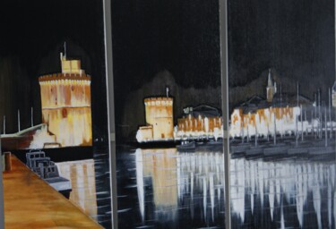 Painting titled "La Rochelle" by Christian Lopez (Chrislo), Original Artwork, Oil Mounted on Wood Stretcher frame