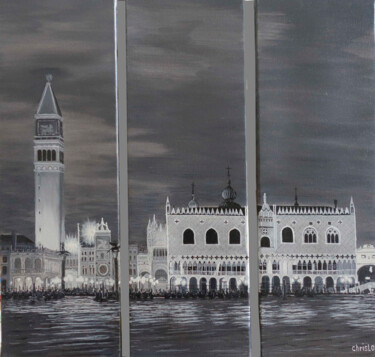 Pittura intitolato "Voyage à Venise" da Christian Lopez, Opera d'arte originale, Olio