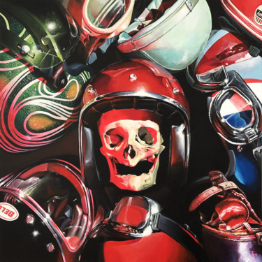 SCARY RED CANDY Peinture intitulée "SCARY RED CANDY" par Christian Lucas, Œuvre d'art originale, Acrylique