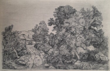 Отпечатки и Гравюры под названием "Les arbres" - Christian Nouyrigat, Подлинное произведение искусства, гравюра