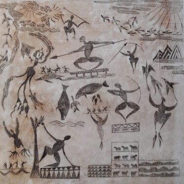 Gravures & estampes intitulée "Arborigène" par Christian Nouyrigat, Œuvre d'art originale, Gravure