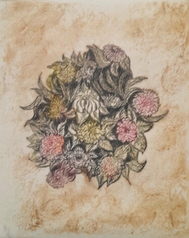 Impressões e gravuras intitulada "Bouquet" por Christian Nouyrigat, Obras de arte originais, Gravação