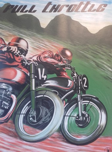 Painting titled "FULL THROTTLE" by L'Atelier S'Affiche, Original Artwork, Acrylic