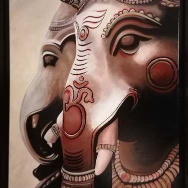 Peinture intitulée "Ganesh" par L'Atelier S'Affiche, Œuvre d'art originale, Huile